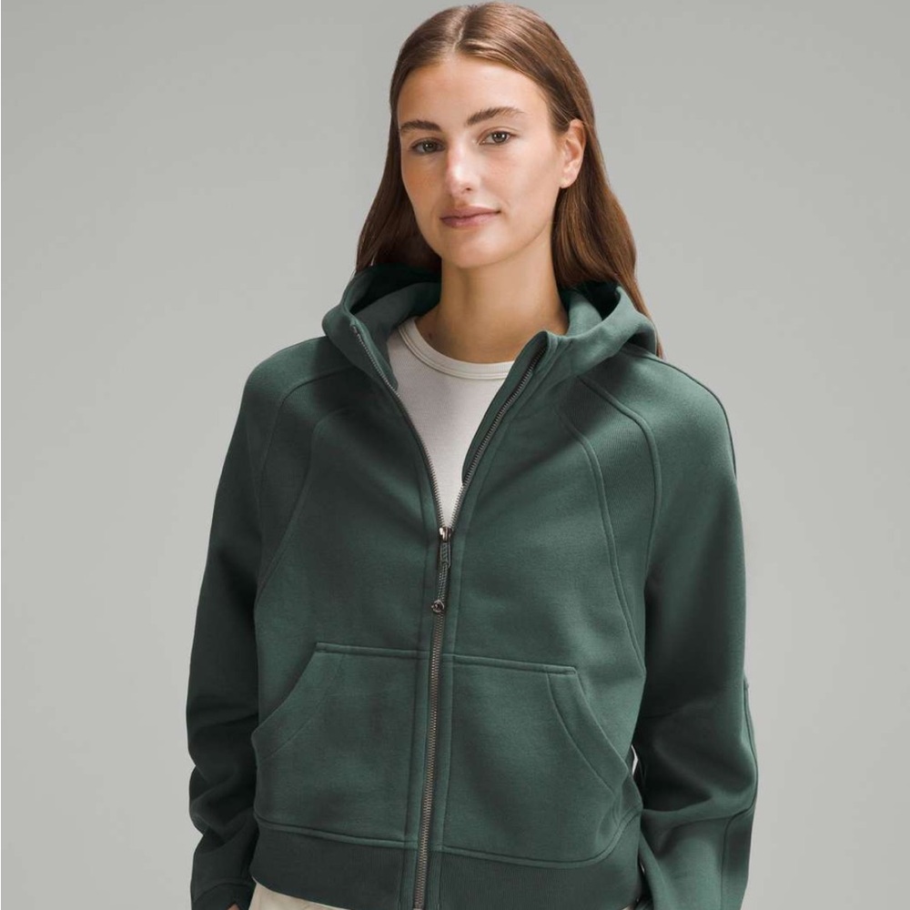 Lululemon Athletica Dark Green Scuba Full Zip Up Sweatshirt